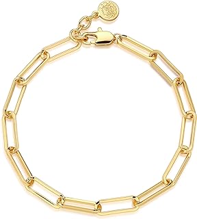 Dremmy Studios 18K Gold Plated Women's Bead Bracelet with Link Chain and Lobster Claw Clasp - Cubic Zirconia Disc and Pearl Adorned, Minimalist Design