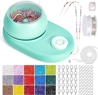 Tilhumt Electric Bead Spinner Kit for Jewelry Making, Forward/Reverse Rotation, Clay Bead Spinner with Adjustable Speed, 9000 PCS Seed Beads, Beading Supplies for Waist, Bracelet, Necklace (Patented)