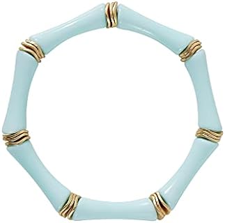 Bamboo Tube Bangle Bracelets for Women Stacking Chunky Colorful Acrylic Beads Stretch Bracelets Friendship Summer Beach Bracelet Jewelry