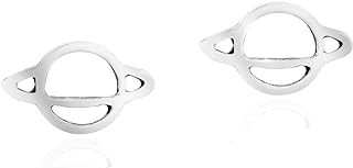Push-Back .925 Sterling Silver Saturn Stud Earrings for Women | AeraVida Celestial Planet Design | Jewelry Gift for All
