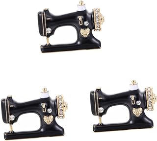 Creative Badge 3 Pcs Alloy Brooch Diamond Decor Brooch for Women Fashion Brooch Party Brooch Women Brooch Pin Accessories for Prom Sweater Brooch Sewing Machine Cartoon Badge Miss