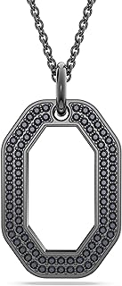 SWAROVSKI Dextera Pendant Necklace, Octagon Shape with Black Crystal Pavé on Ruthenium Finished Chain, Part of the Dextera Collection