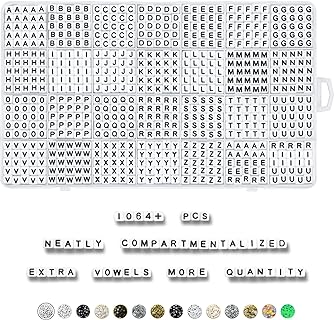 Deinduser White Acrylic Letter Bead Bracelets with Black Ink Letters - Square Design for Creativity and Jewelry Making