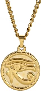 Jude Jewelers Stainless Steel Ancient Egyptian Eye of Horus Symbol of Protection Pendant Necklace