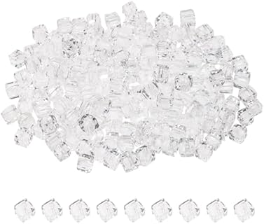 Penta Angel Women's Crystal Cube Necklace in Clear White 4mm with Bead Chain Design