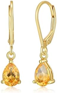 MORGAN & PAIGE .925 Sterling Silver Genuine or Lab Created Birtstone Dangle Earrings for Women, Jewelry Birthday Gift for Her