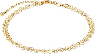 Lobster Claw Clasp Anchor Anklet with Mariner Chain - 18K Gold Plated Brass Anklet for Women - Anchor Layered Design - Crafted in Brazil
