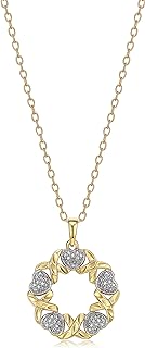 Morgan & Paige 18K Gold-Plated Sterling Silver Two-Tone Pendant Necklace with Diamond Accents, XO Heart Design, and Sturdy Spring Ring Clasp on Cable Chain - 18 inches