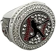 Gold-Plated Quartzite Baseball Wedding Ring for Sports Enthusiasts, Champion's Deluxe Batter Design