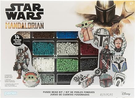 Perler Star Wars' The Mandalorian Fused Bead Kit with 14 Unique Patterns, Finished Project Sizes Vary, Multicolor 4579 Pieces