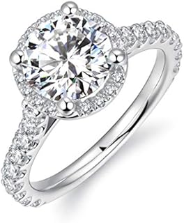 14K Solid White Gold 2 Carat Round Brilliant Cut CZ Simulated Diamond Engagement Ring