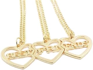 3-Piece Stainless Steel Best Friends Pendant Necklaces with Lobster Clasp and Box Chain - Ideal Gift for Family and Friends