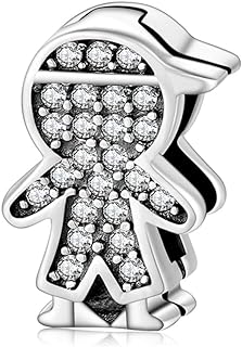 MEETCCY 925 Sterling Silver Reflexions Bracelet for Women Mesh Bracelet Clip Beads & Safe Chain.Birthday Christmas for Friends Mothers Wife and Daughters (Boy Charms)