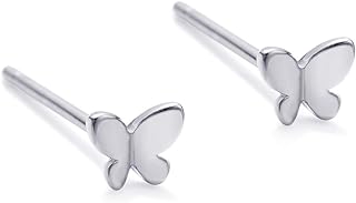 Butterfly Earrings Sterling Silver Tiny Butterfly Stud Earrings for Women Gold Minimalist Earrings Dainty Hypoallergenic Earrings for Sensitive Ears Mothers Day Gifts for Wife