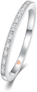 Real Diamond Bands Ring 10k Gold 925 Sterling Silver Stackable Engagement Rings for Her,Wedding Promise Ring for Women Jewelry Gift for Her (G-H Color, I2-I3 Clarity)