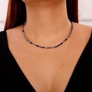 Bohemian Beaded Choker With Durable Cable Chain, Colorful Acrylic Beads for Women and Girls - Adjustable Cute Necklace