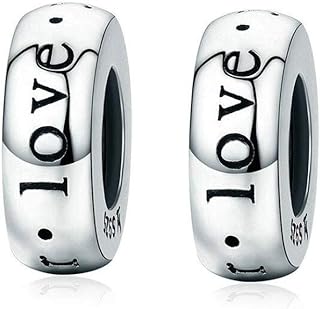 Sterling Silver Spacer Beads with Crystal Charm - Compatible with Pandora & European Bracelets - Perfect Gift for Loved Ones