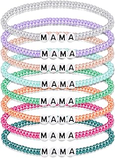 choice of all 8Pcs Mama Bracelet Gifts for Mom Mothers Day Gifts from Daughter Beaded Letter Bracelets Stretch Bracelet Mom Birthday Gifts