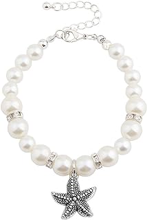 Lobster Claw Clasp Pearl Charm Bracelet with Alloy Chain and Starfish Design for Bridesmaids - Perfect Wedding Gift