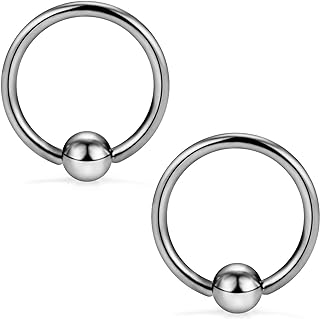 SCERRING 2-8PCS 14G G23 Titanium Captive Bead Ring Nose Rings Hoop Helix Daith Cartilage Tragus Earrings Nipple Eyebrow Body Piercing 10mm 12mm 14mm 16mm