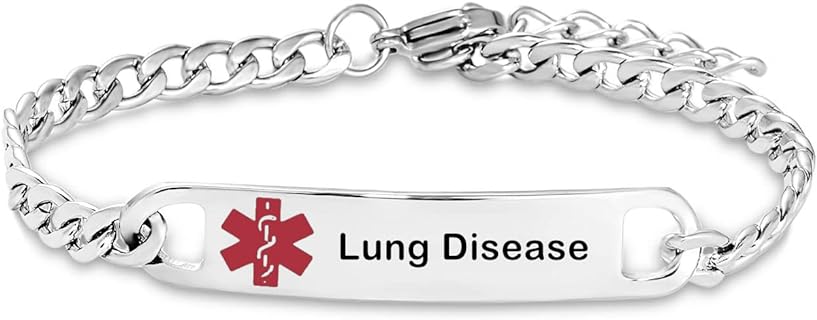 Stainless Steel Rope Chain Medical Alert Bracelet with Lobster Claw Clasp, for Men and Women with Type 2, Cancer, Heart, Addison, Parkinsons - Made in Taiwan