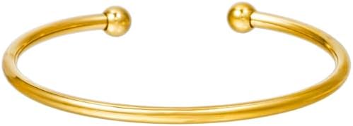 Jude Jewelers Stainless Steel Classic Plain Bead Style Open Cuff Bangle Bracelet