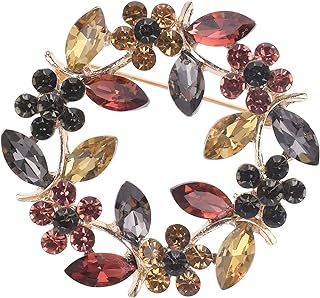 Handmade Rose Shaped Goldstone Brooch with Pin Clasp by Yolev - Women's & Girls' Stainless Steel Rhinestone Brooch Pins Gift