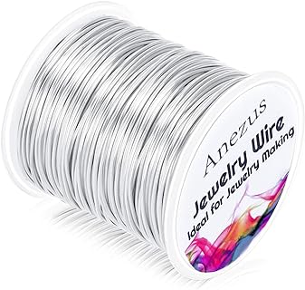 Anezus Silver-Plated Copper Jewelry Making Wire - 20 Gauge Bracelet Wire for Various Beads, Ideal for Crafting - Polished Finish, Tarnish-Resistant Material with Versatility - 30 Yards