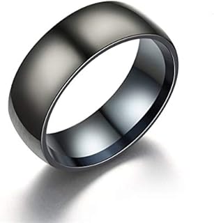 Black Titanium Steel Men's Engagement Ring, Matte Finished Wedding Band for Special Occasions