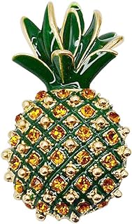 Vintage Rhinestone Pineapple Brooch for Women, Bamboo Material with Pin Clasp, Charming Fruit Themed Jewelry, Perfect for Sweaters, Jackets, and Gifts