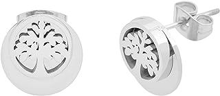 Edforce Stainless Steel Tree of Life Stud Earrings