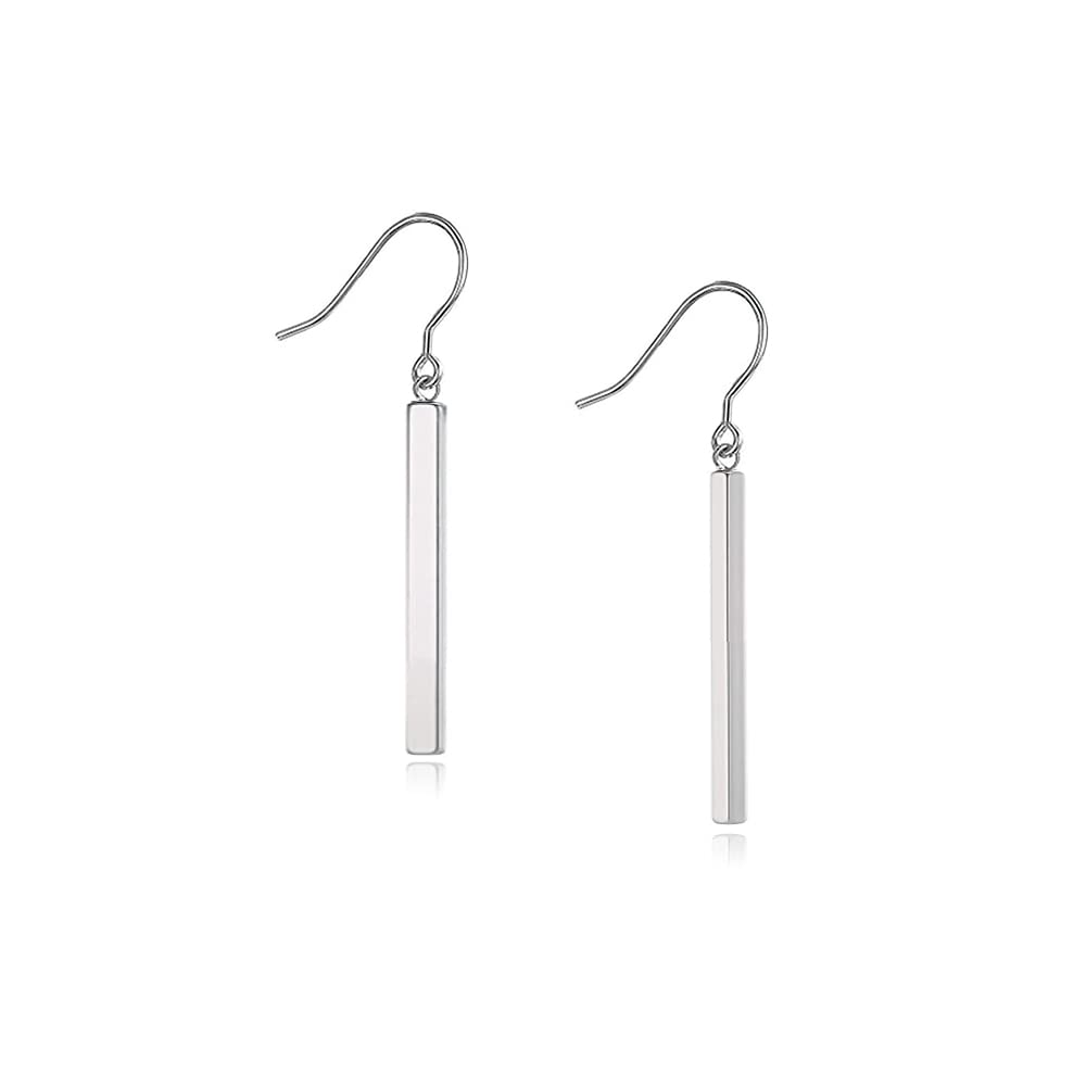 Limerencia Pure Titanium Vertical Bar Dangle Earrings,Lightweight Drop Earrings Hypoallergenic for Sensitive Ears Women Girls