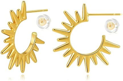 Gold Hoop Earrings for Women Stud Half Open 18K Gold Filled Small Simple Hypoallergenic Illusion Jewelry