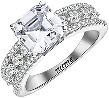 20th Anniversary MRENITE Solid Gold Diamond Ring with Princess Cut Design