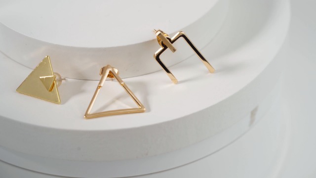 Luxurious 14K Gold-Plated Spike Hoop Earrings with Cubic Zirconia for Women, Hypoallergenic Brass Stud Design by LOYATA