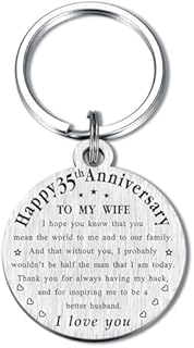 TANWIH 35th Wedding Anniversary Keychain Gifts, 35 Year Anniversary Decoration