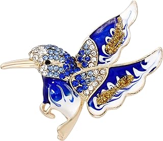 Pin-Clasp Bluebird Brooch with Alloy Gems for Women - Gleamart Crystal Bird Design
