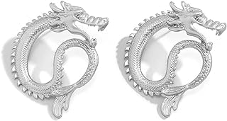 Aksod Punk Dragon Earrings Metal Dangle Earrings Studs Vintage Unique Chic Statement Ear Jewelry Accessories for Women and Girls