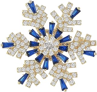 Elegant Snowflake Brooch with Safety Pin Clasp for Fashionable Women - Rotating Floral Design in High-Quality Copper