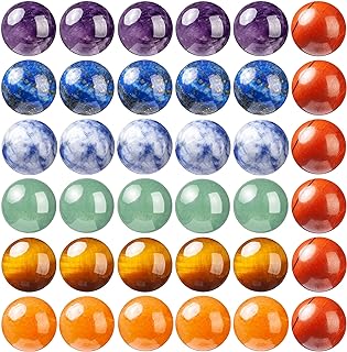 TOSCALINA's 100Pc Assorted Natural Stone Beads for Handmade Jewelry Crafting - 8mm Round Chakra Gemstones with Elastic String for Bracelets & Necklaces