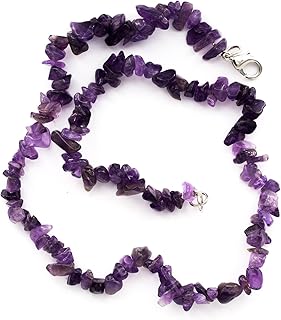 Collier Améthyste Taddart Minerals, 45 cm avec Fermoir Laiton Mousqueton, Idéal pour Cadeau de Noël, Pâques, Anniversaire ou Saint-Valentin, pour Femme, Conçu à la Main