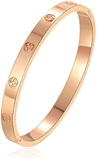 Cuff 18k Gold Plated Stainless Steel Bracelet For Women Girl Gifts For Women Novelty Gifts And Mother Daughter Bracelet Jewelry Oval Bangle Witness The Gift Of Love Wedding Gifts For Couple