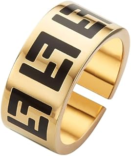 shizhen 18k Gold Open Rings - Titanium Steel Promise Rings, Ideal Gifts for Men, Women, Girls - Perfect for Weddings, Engagements, Valentine's Day, Mother's Day, and Father's Day…