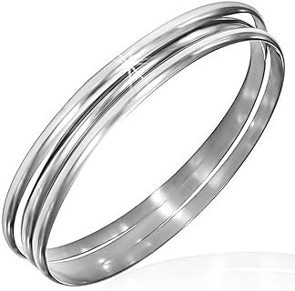 Timeless Elegance Stainless Steel Stackable Bangle Bracelets, No Clasp Design for Women, Classic Charm