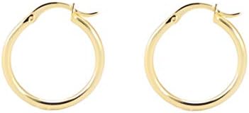 18K Gold Small Hoop Earrings - Gold Hoop Earrings for Women - 25mm Thin Hoop Earrings - Gold Hoops