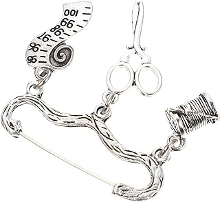 Didiseaon Women's Stainless Steel Sewing Machine Brooch with Lobster Claw Clasp, No Gemstone, Unique Design for Hats, Scarfs, Sweaters and Caps