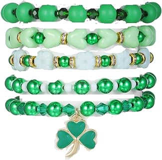 Festive Rainbow Clay Bead Bracelet Set with Sparkling Agate Gems & Strand Chain - Heishi Surfer Style for Holidays & Special Occasions