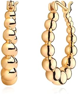 MYEARS Women Hoop Earrings Gold 14K Gold Filled Simple Handmade Hypoallergenic Everyday Jewelry