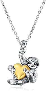 Alloy Animal Pendant Necklace with Cable Chain, Cute Sloth Design for Animal Lovers and Jewelry Enthusiasts