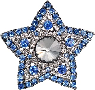 Captivating Rhinestone Star Brooch with Secure Pin Clasp, Crafter from Shimmering Crystal and Alloy, Ideal Gift for Loved Ones, Detailed Star Design